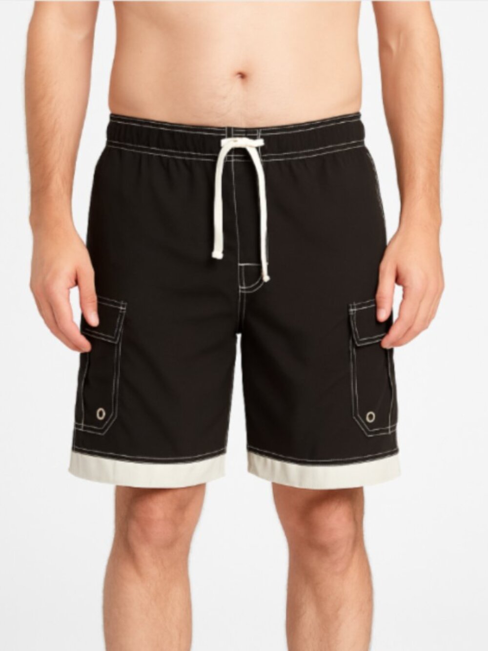 Mossimo Men's Large Outdoor Hybrid Cargo Shorts Mesh Pockets Drawstring Faux Fly